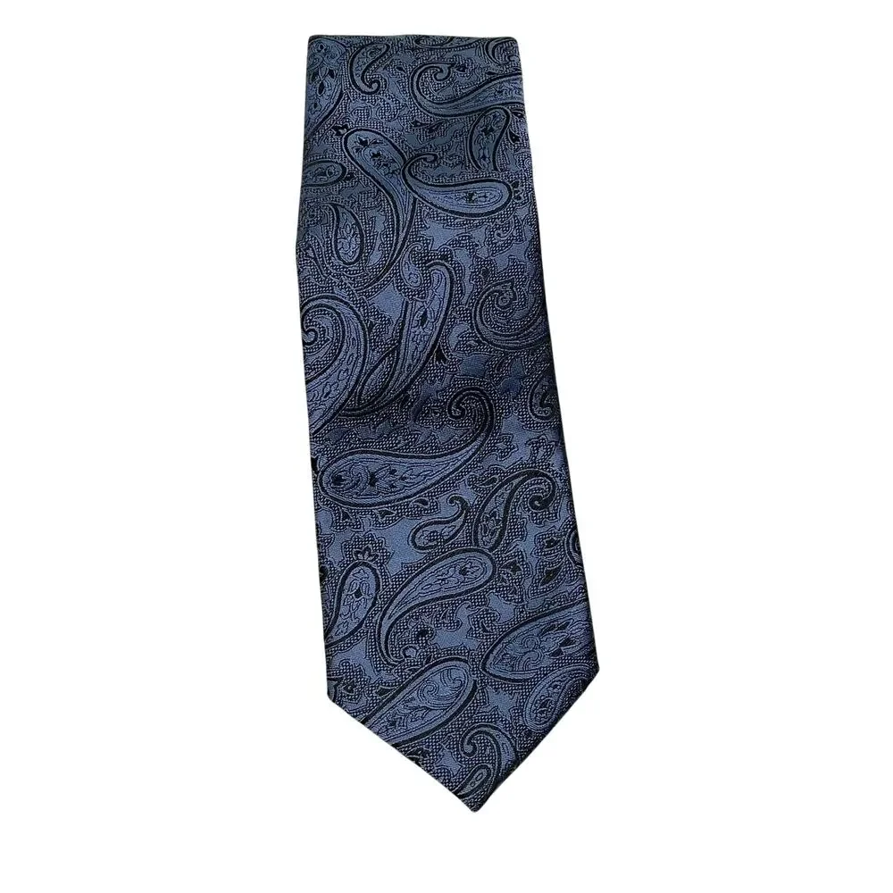 Michael Kors Blue Black Paisley Tie Wedding Guest Career Classic